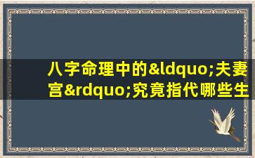 八字命理中的“夫妻宫”究竟指代哪些生肖