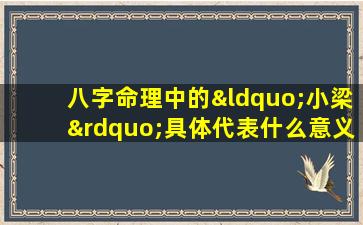 八字命理中的“小梁”具体代表什么意义