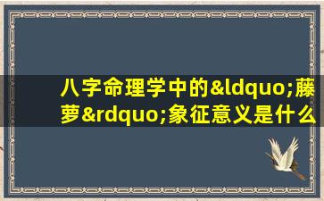 八字命理学中的“藤萝”象征意义是什么