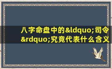 八字命盘中的“司令”究竟代表什么含义