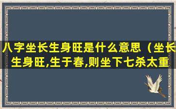 八字坐长生身旺是什么意思（坐长生身旺,生于春,则坐下七杀太重）