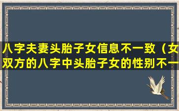 八字夫妻头胎子女信息不一致（女双方的八字中头胎子女的性别不一致是什么意思）