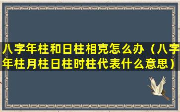 八字年柱和日柱相克怎么办（八字年柱月柱日柱时柱代表什么意思）