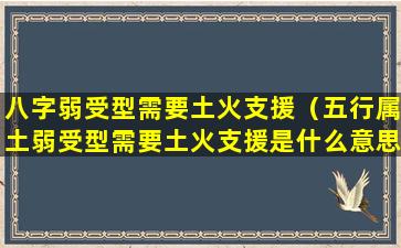 八字弱受型需要土火支援（五行属土弱受型需要土火支援是什么意思）