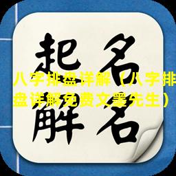 八字排盘详解（八字排盘详解免费文墨先生）