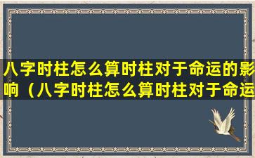 八字时柱怎么算时柱对于命运的影响（八字时柱怎么算时柱对于命运的影响呢）