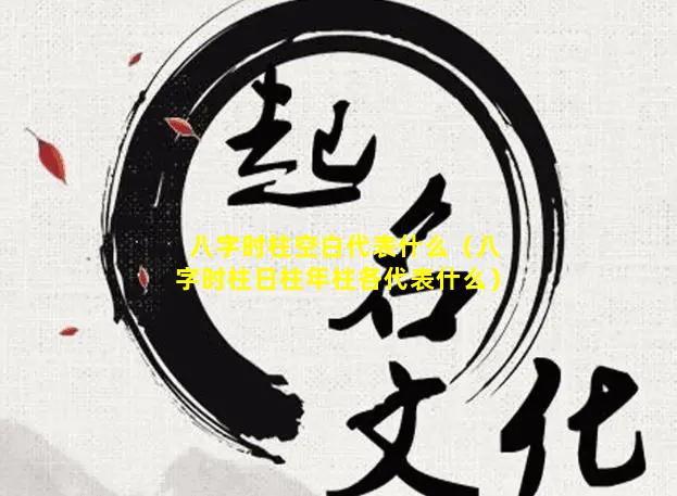 八字时柱空白代表什么（八字时柱日柱年柱各代表什么）