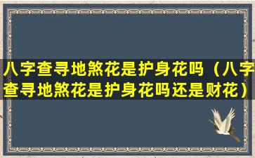 八字查寻地煞花是护身花吗（八字查寻地煞花是护身花吗还是财花）