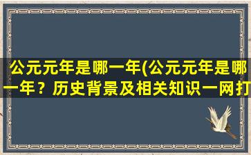 公元元年是哪一年(公元元年是哪一年？历史背景及相关知识一网打尽)