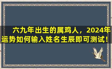 六九年出生的属鸡人，2024年运势如何输入姓名生辰即可测试！