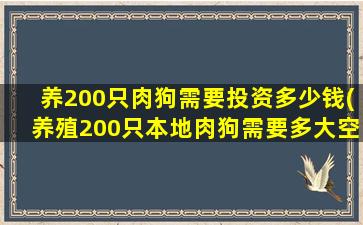 养200只肉狗需要投资多少钱(养殖200只本地肉狗需要多大空间及多少成本,纯利润是多少)