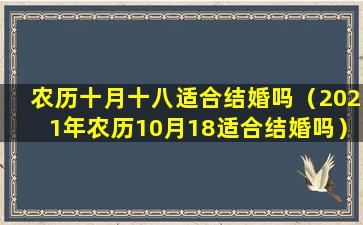 农历十月十八适合结婚吗（2021年农历10月18适合结婚吗）