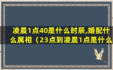 凌晨1点40是什么时辰,婚配什么属相（23点到凌晨1点是什么时辰）