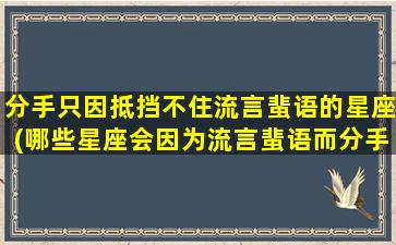 分手只因抵挡不住流言蜚语的星座(哪些星座会因为流言蜚语而分手？)