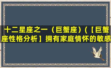 十二星座之一（巨蟹座）(【巨蟹座性格分析】拥有家庭情怀的敏感温情星座)