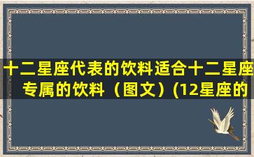 十二星座代表的饮料适合十二星座专属的饮料（图文）(12星座的专属饮料）