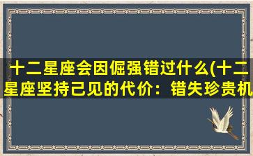 十二星座会因倔强错过什么(十二星座坚持己见的代价：错失珍贵机会)