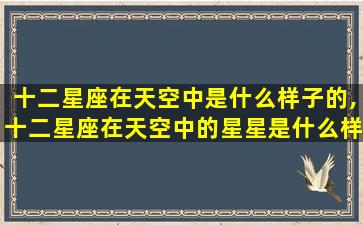 十二星座在天空中是什么样子的,十二星座在天空中的星星是什么样子的