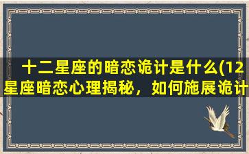 十二星座的暗恋诡计是什么(12星座暗恋心理揭秘，如何施展诡计俘获TA的心？)