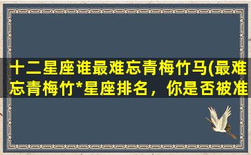 十二星座谁最难忘青梅竹马(最难忘青梅竹*星座排名，你是否被准确地划分了星座性格？)