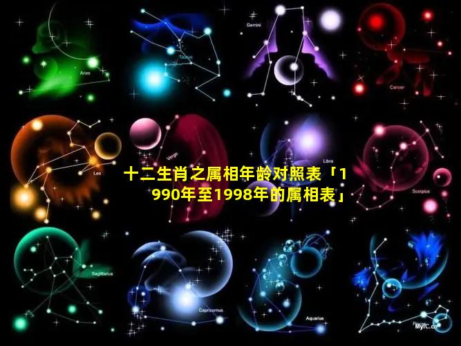 十二生肖之属相年龄对照表「1990年至1998年的属相表」