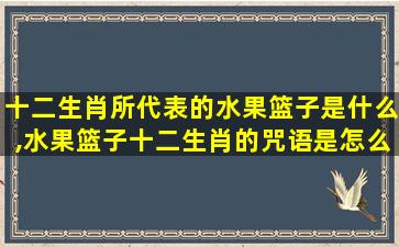 十二生肖所代表的水果篮子是什么,水果篮子十二生肖的咒语是怎么解除的