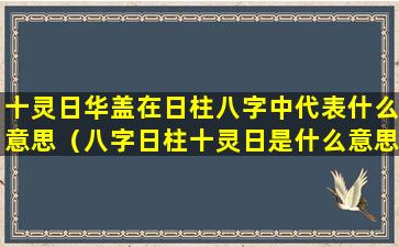 十灵日华盖在日柱八字中代表什么意思（八字日柱十灵日是什么意思）