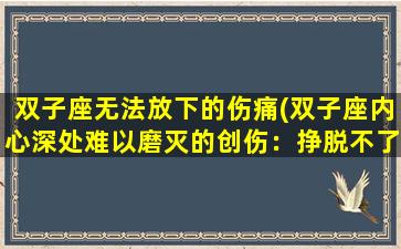 双子座无法放下的伤痛(双子座内心深处难以磨灭的创伤：挣脱不了的思念)