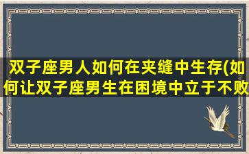 双子座男人如何在夹缝中生存(如何让双子座男生在困境中立于不败之地)