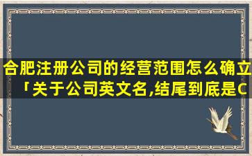 合肥注册公司的经营范围怎么确立「关于公司英文名,结尾到底是Co。Ltd还是Co。Ltd逗号在前面还是在后面」