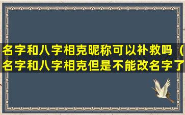 名字和八字相克昵称可以补救吗（名字和八字相克但是不能改名字了怎么办）