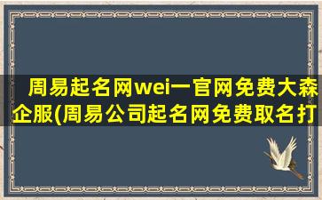 周易起名网wei一官网免费大森企服(周易公司起名网免费取名打分测试)