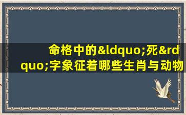 命格中的“死”字象征着哪些生肖与动物