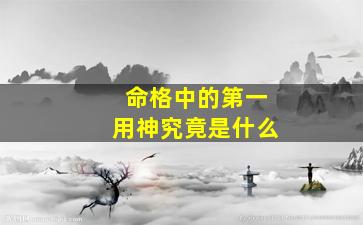 命格中的第一用神究竟是什么