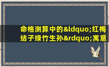 命格测算中的“红梅结子绿竹生孙”寓意何在