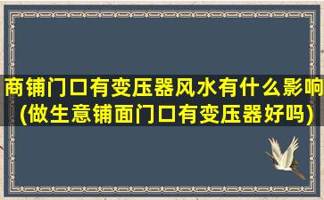 商铺门口有变压器风水有什么影响(做生意铺面门口有变压器好吗)