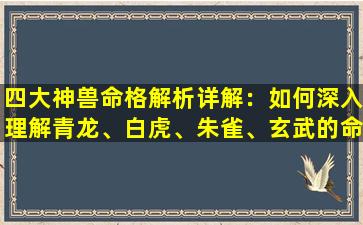 四大神兽命格解析详解：如何深入理解青龙、白虎、朱雀、玄武的命理象征