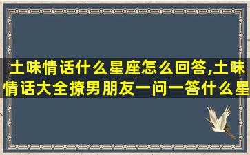 土味情话什么星座怎么回答,土味情话大全撩男朋友一问一答什么星座你好可爱