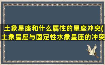 土象星座和什么属性的星座冲突(土象星座与固定性水象星座的冲突及处理方式)