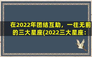 在2022年团结互助，一往无前的三大星座(2022三大星座：共筑团结互助之路)