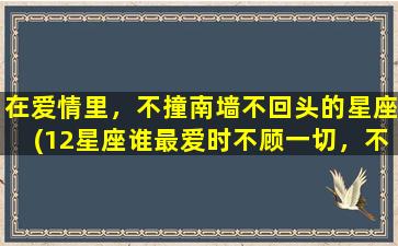 在爱情里，不撞南墙不回头的星座(12星座谁最爱时不顾一切，不撞南墙绝不回头？)