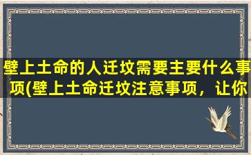 壁上土命的人迁坟需要主要什么事项(壁上土命迁坟注意事项，让你轻松*先人坟墓)