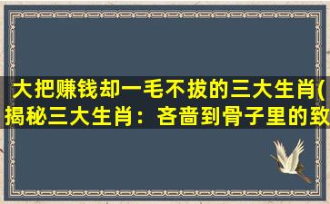 大把赚钱却一毛不拔的三大生肖(揭秘三大生肖：吝啬到骨子里的致富高手！)