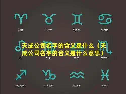 天成公司名字的含义是什么（天成公司名字的含义是什么意思）