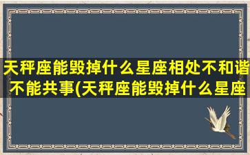 天秤座能毁掉什么星座相处不和谐不能共事(天秤座能毁掉什么星座相处不和谐不能共事呢）