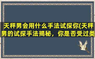 天秤男会用什么手法试探你(天秤男的试探手法揭秘，你是否受过类似经历？)