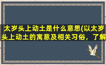 太岁头上动土是什么意思(以太岁头上动土的寓意及相关习俗，了解一下)