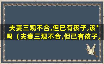 夫妻三观不合,但已有孩子,该*吗（夫妻三观不合,但已有孩子,该*吗怎么办）