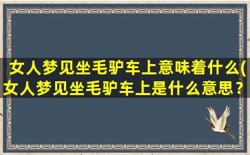 女人梦见坐毛驴车上意味着什么(女人梦见坐毛驴车上是什么意思？详细解析！)