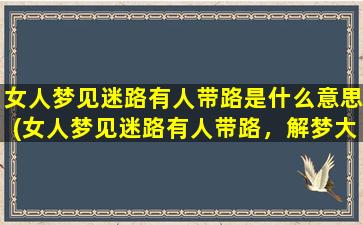 女人梦见迷路有人带路是什么意思(女人梦见迷路有人带路，解梦大全告诉你对应的意义)